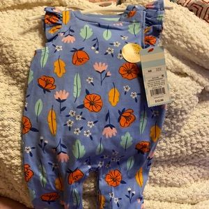 Cat and Jack one piece flowered newborn outfit